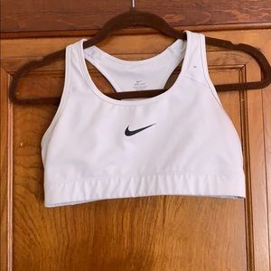 Nike white sports bra
